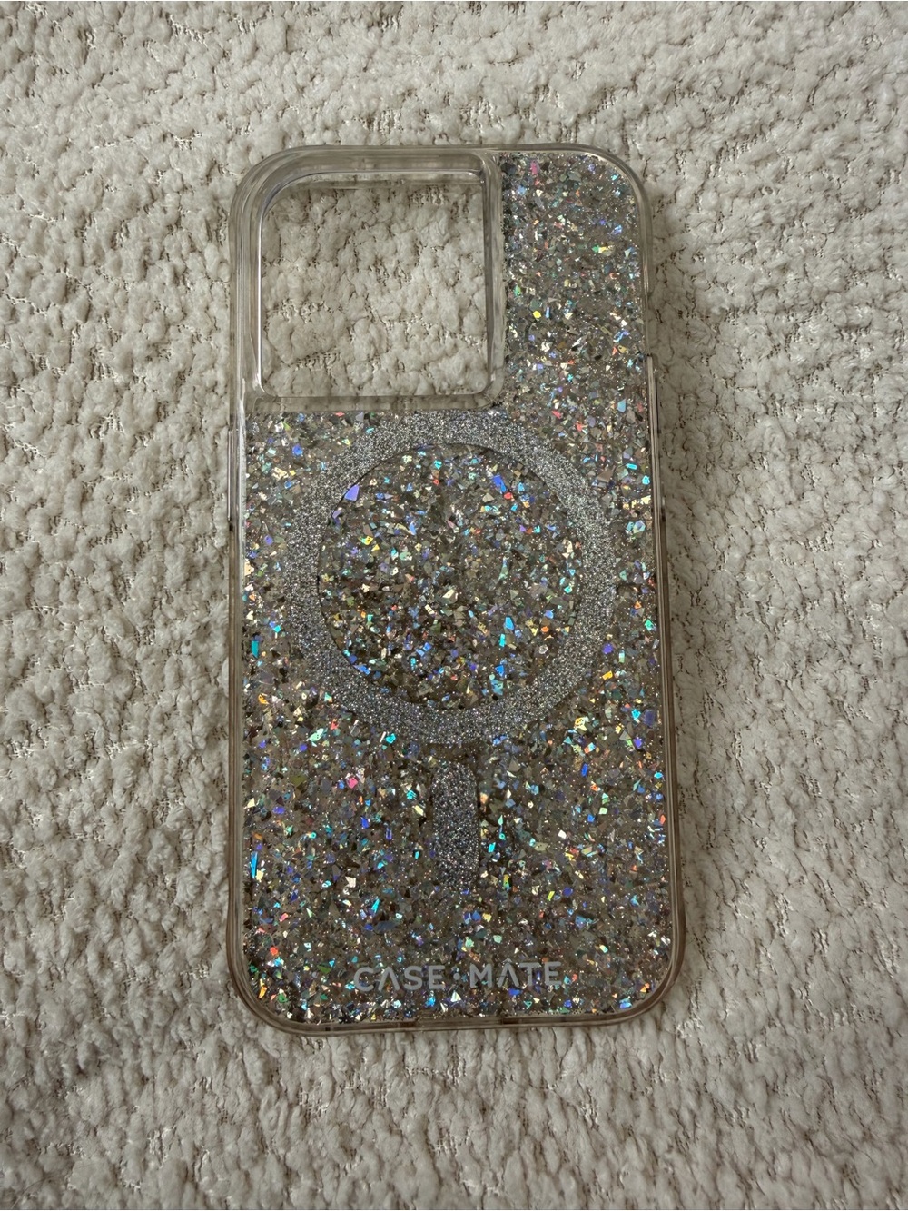 Case-Mate clear chunky glitter MagSafe iphone 15 pro Case EUC